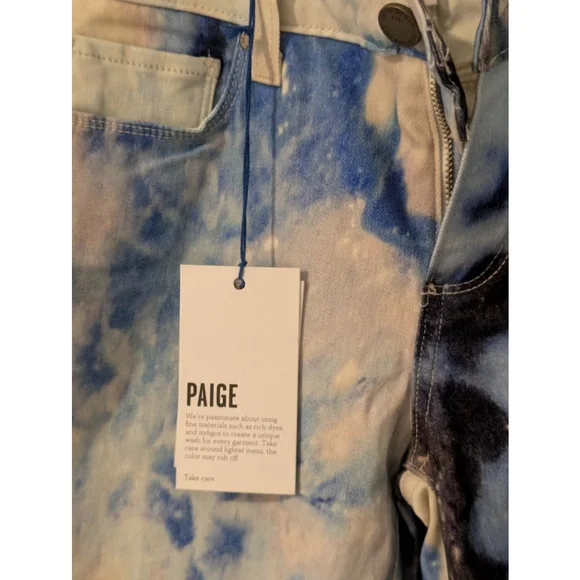 Women's Paige Denim Jeans Size 28 Blue White Tie Dye - Picture 8 of 13